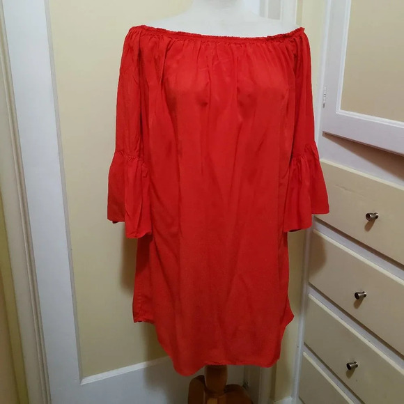 Red Hot Cotton Dress / May & Maya / Medium - Picture 1 of 6